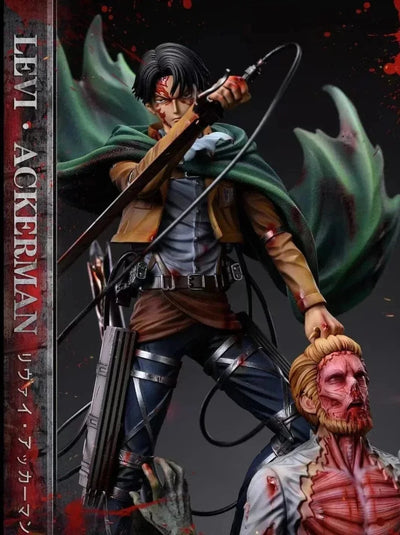 Figurine Attaque des Titans en Resine Livai vs Sieg Tresor Otaku