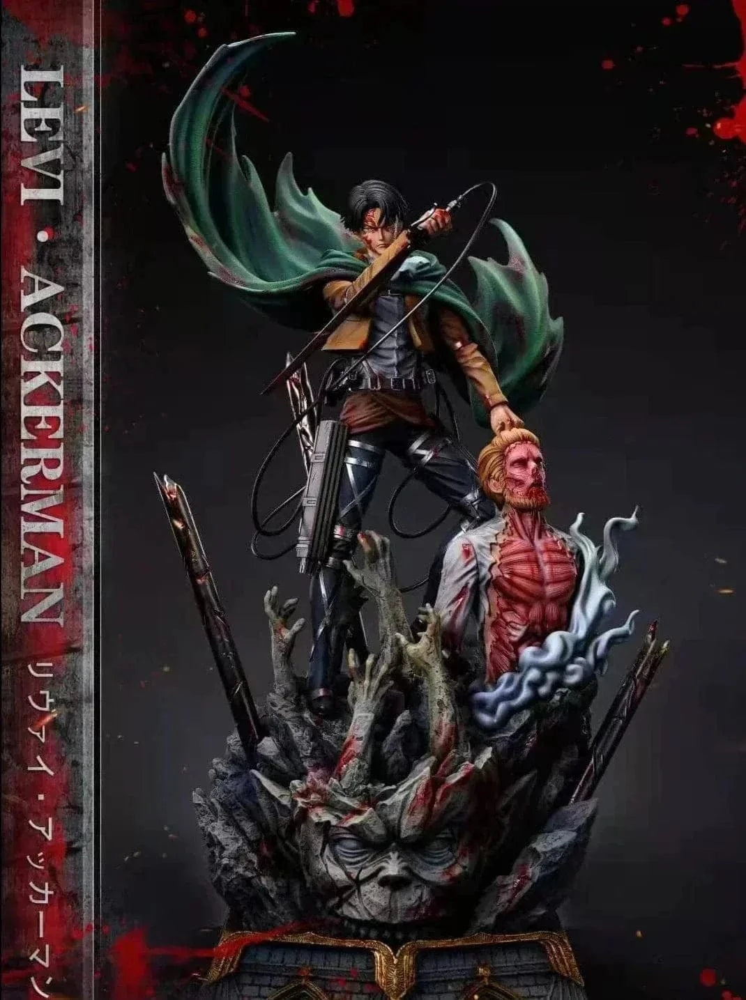 Figurine Attaque des Titans en Resine Livai vs Sieg Tresor Otaku