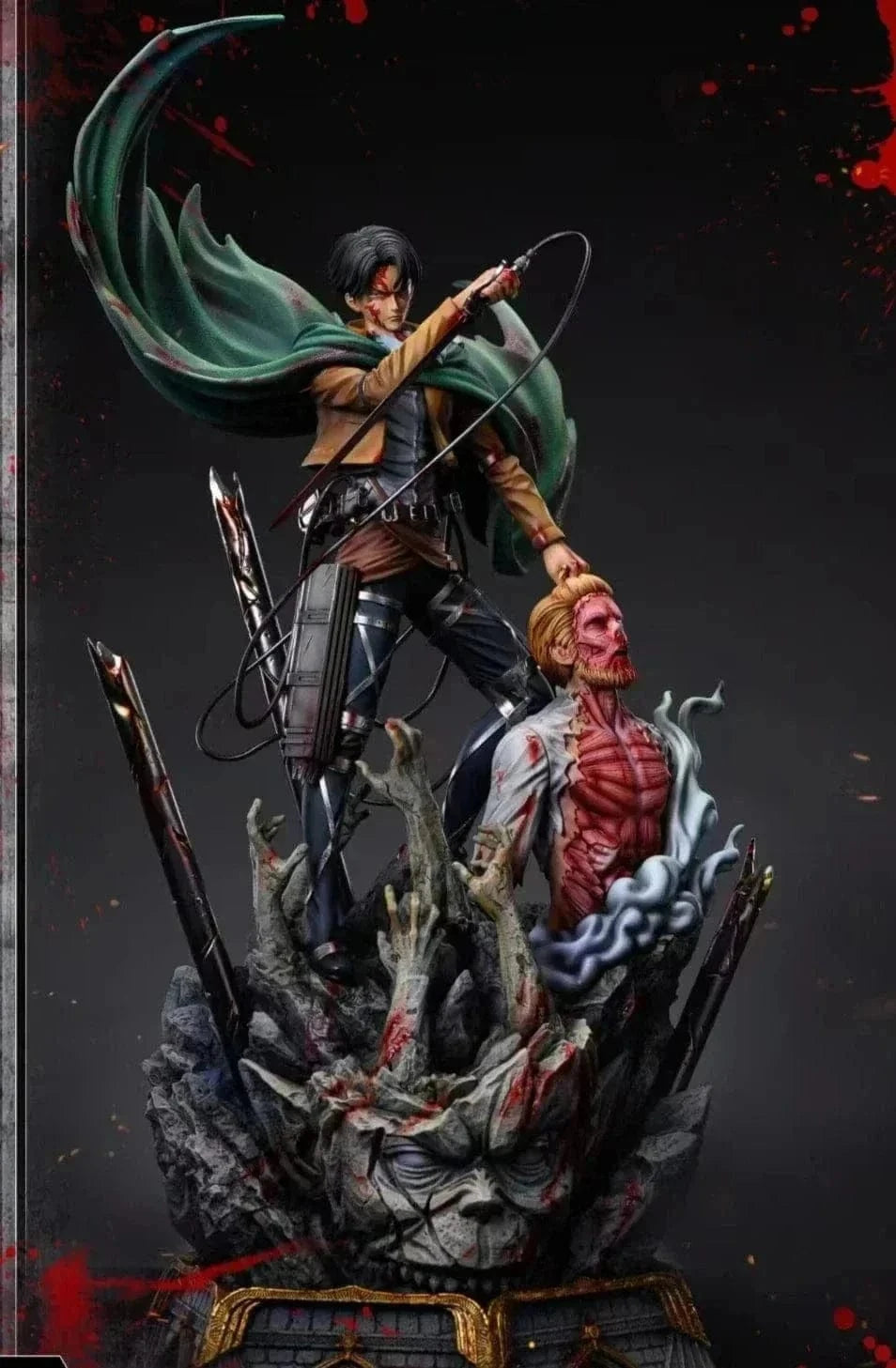 Figurine Attaque des Titans en Resine Livai vs Sieg Tresor Otaku
