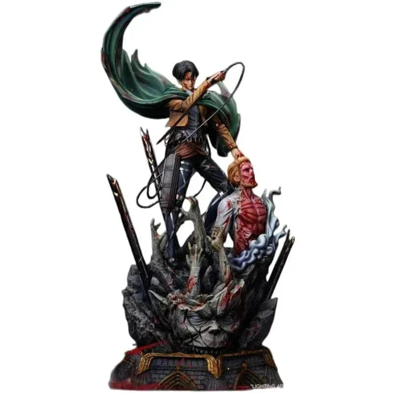 Figurine Attaque des Titans en Resine Livai vs Sieg Tresor Otaku