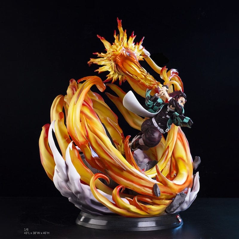 Figurine Collector en Resine Tanjiro Dragon de Feu 0 Tresor Otaku