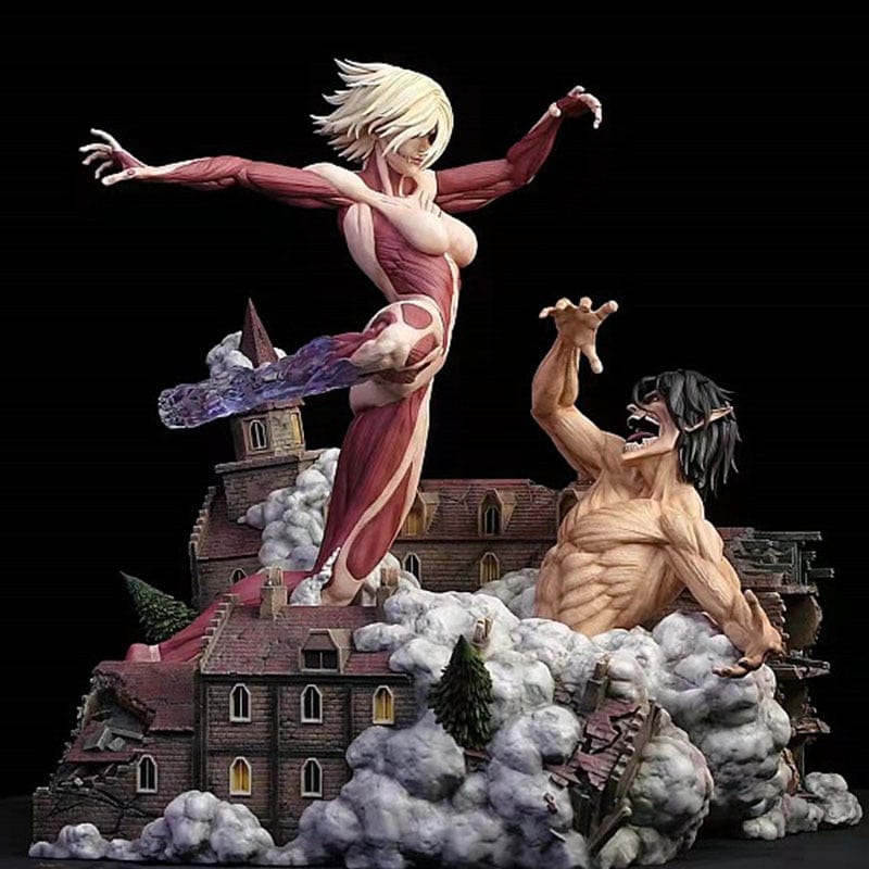 Figurine SNK Collector en Resine Titan Assaillant vs Titan Féminin 0 Tresor Otaku