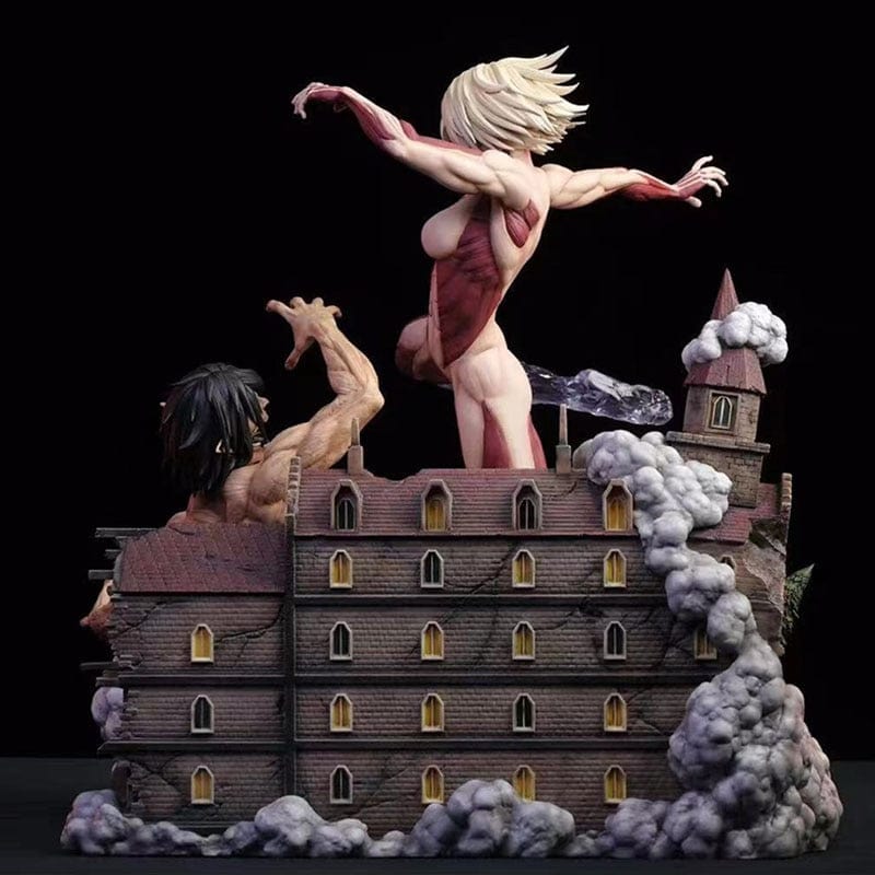 Figurine SNK Collector en Resine Titan Assaillant vs Titan Féminin 0 Tresor Otaku
