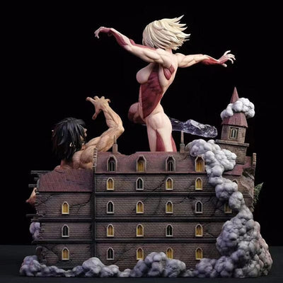 Figurine SNK Collector en Resine Titan Assaillant vs Titan Féminin 0 Tresor Otaku