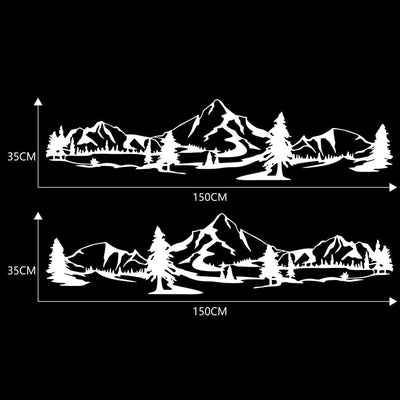 Stickers Camping Car Montagne Blanc Tresor Otaku