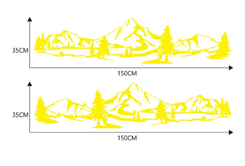 Stickers Camping Car Montagne Jaune Tresor Otaku
