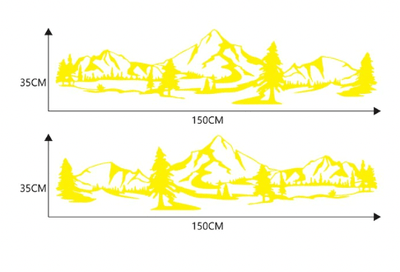 Stickers Camping Car Montagne Jaune Tresor Otaku