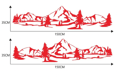 Stickers Camping Car Montagne Rouge Tresor Otaku