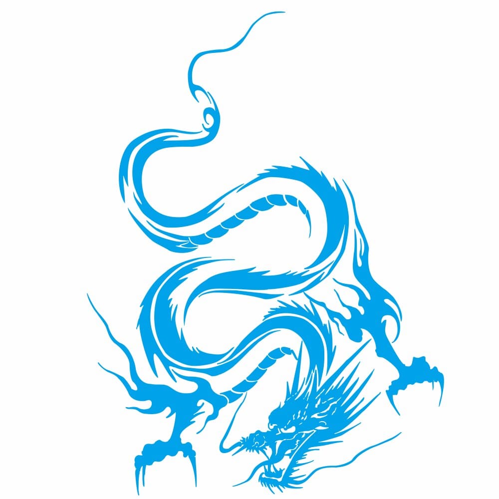 Stickers Capot Voiture Dragon Bleu Tresor Otaku