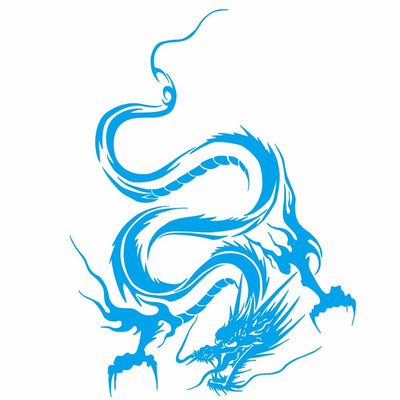 Stickers Capot Voiture Dragon Bleu Tresor Otaku