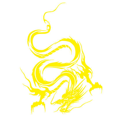 Stickers Capot Voiture Dragon Jaune Tresor Otaku