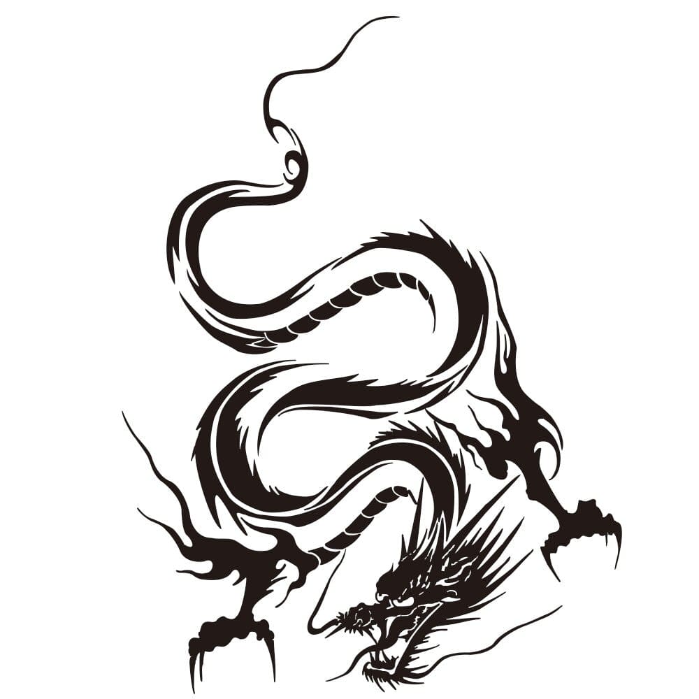 Stickers Capot Voiture Dragon Noir Tresor Otaku