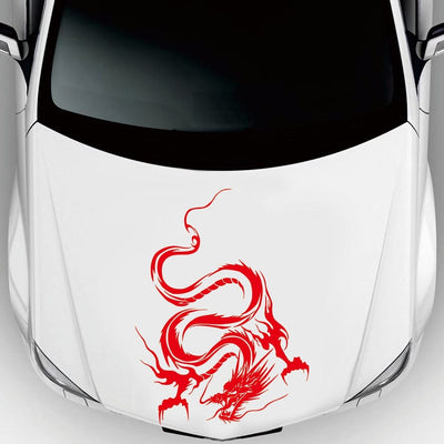 Stickers Capot Voiture Dragon Rouge Tresor Otaku