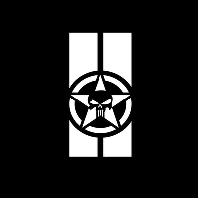 Stickers Capot Voiture Tête de Mort Blanc Tresor Otaku