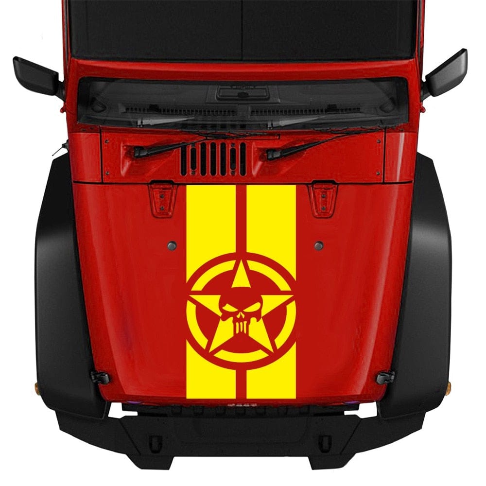 Stickers Capot Voiture Tête de Mort Jaune Tresor Otaku