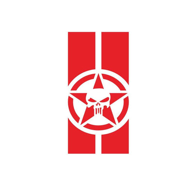 Stickers Capot Voiture Tête de Mort Rouge Tresor Otaku