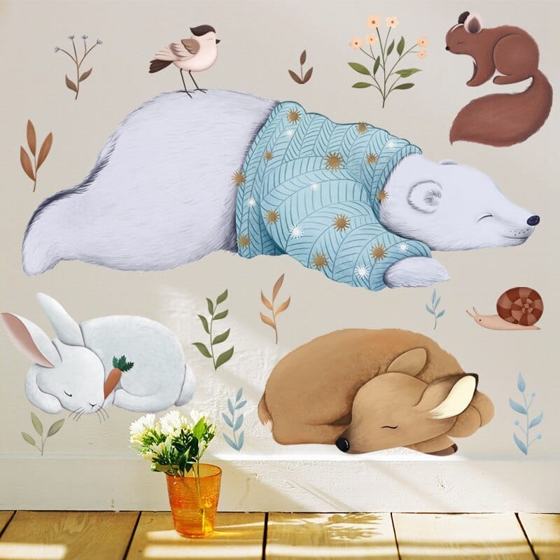 Stickers Chambre Bébé Animaux Tresor Otaku