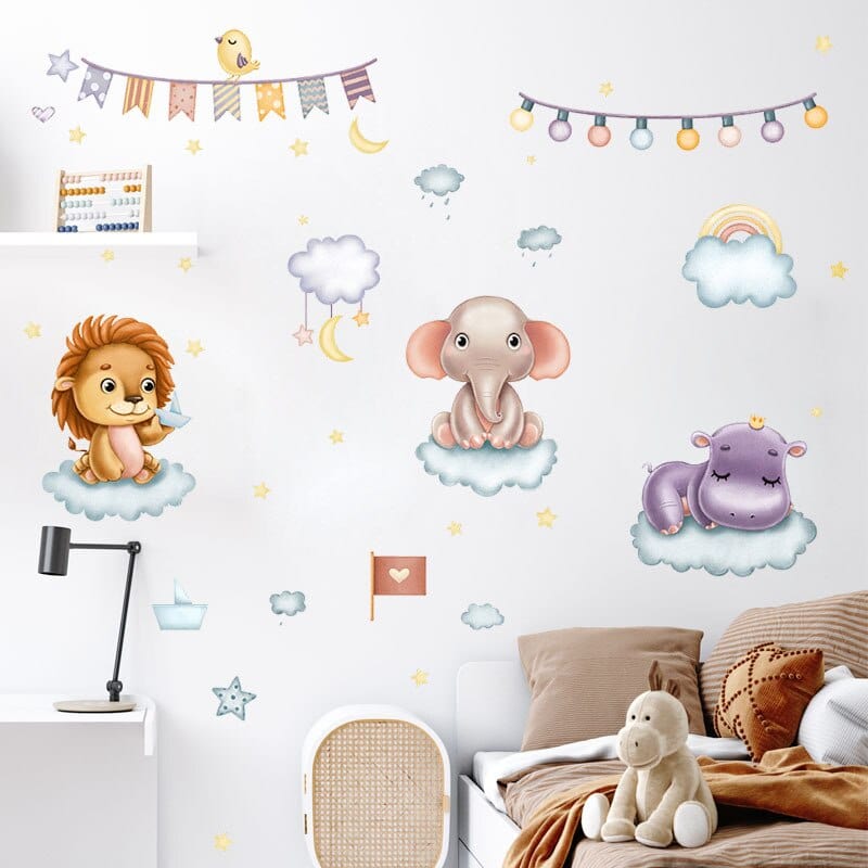 Stickers Chambre Bébé<br>Animaux Cartoon Tresor Otaku