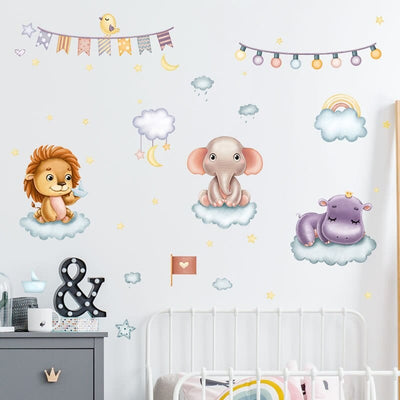 Stickers Chambre Bébé<br>Animaux Cartoon Tresor Otaku