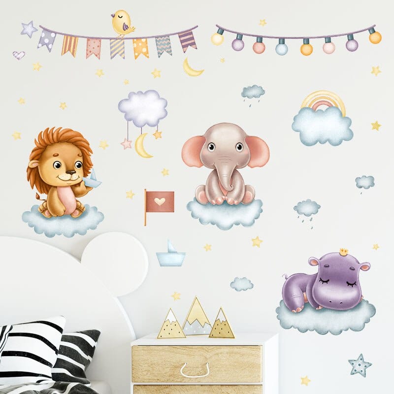 Stickers Chambre Bébé<br>Animaux Cartoon Tresor Otaku
