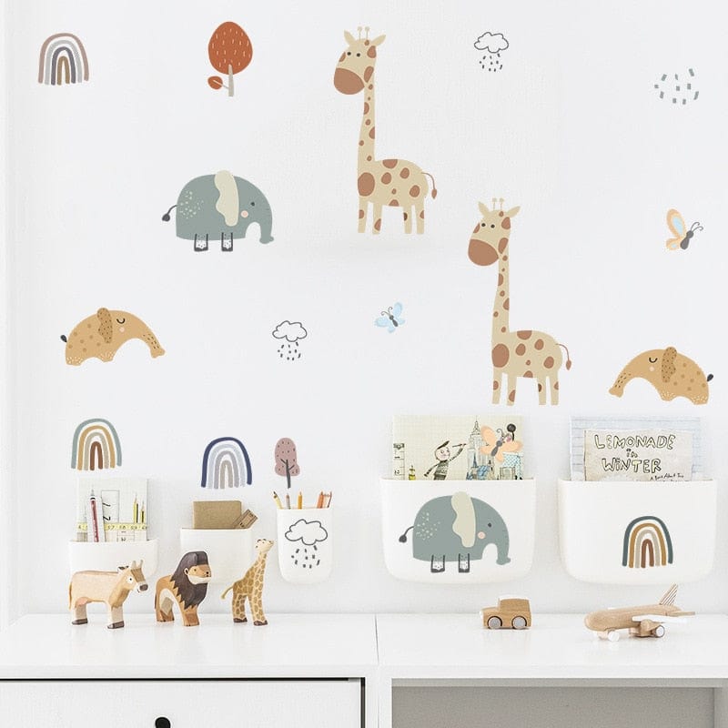 Stickers Chambre Bébé <br> Animaux de la Savane Tresor Otaku