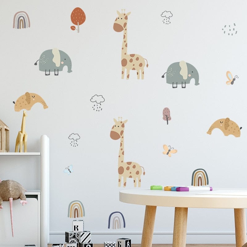 Stickers Chambre Bébé <br> Animaux de la Savane Tresor Otaku