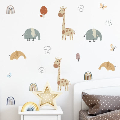 Stickers Chambre Bébé <br> Animaux de la Savane Tresor Otaku