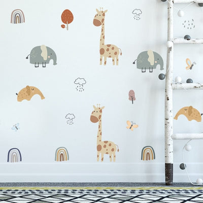 Stickers Chambre Bébé <br> Animaux de la Savane Tresor Otaku