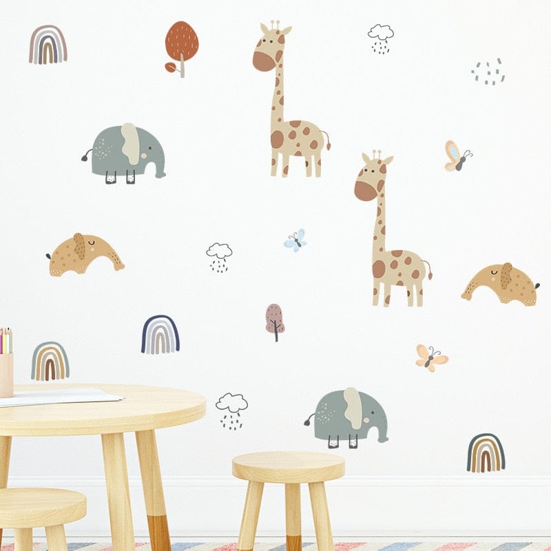 Stickers Chambre Bébé <br> Animaux de la Savane Tresor Otaku