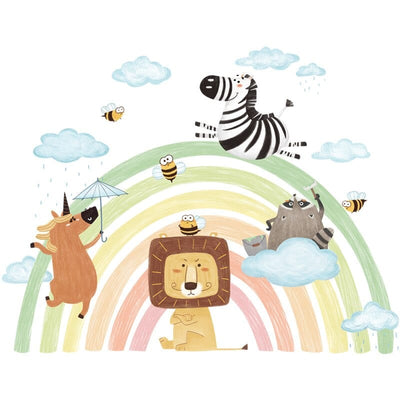 Stickers Chambre Bébé <br>Animaux et Arc en Ciel Tresor Otaku