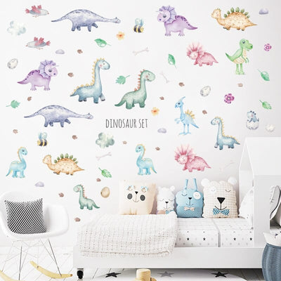Stickers Chambre Bébé Dinosaure Cartoon Tresor Otaku