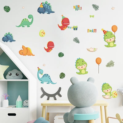 Stickers Chambre Bébé Dinosaures Mignons Tresor Otaku