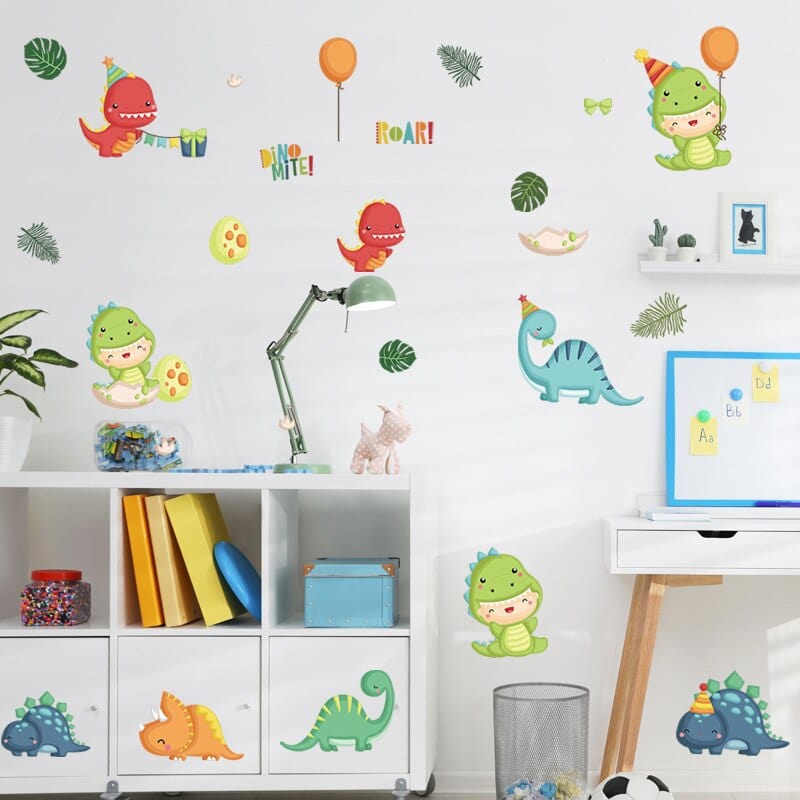 Stickers Chambre Bébé Dinosaures Mignons Tresor Otaku