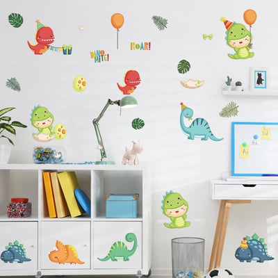 Stickers Chambre Bébé Dinosaures Mignons Tresor Otaku