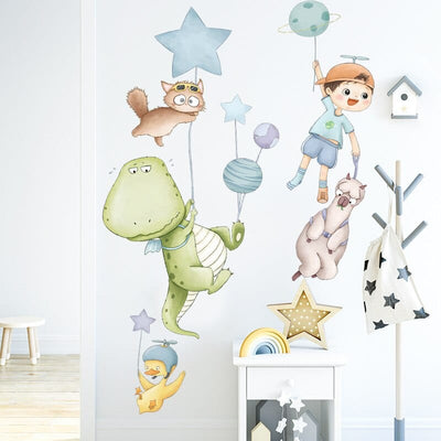 Stickers Chambre Bébé Dinosaures Volants Tresor Otaku