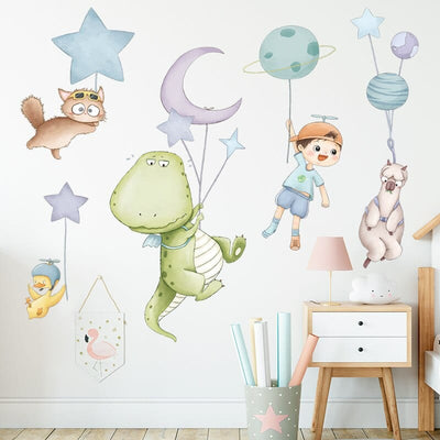 Stickers Chambre Bébé Dinosaures Volants Tresor Otaku