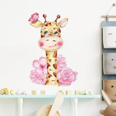 Stickers Chambre Fille<br>Girafe mignonne Tresor Otaku