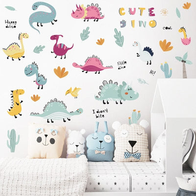 Stickers Chambre Garçon Alphabet et Dinosaures Tresor Otaku