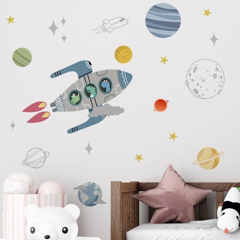 Stickers Chambre Garçon <br>Fusée Spatiale Tresor Otaku