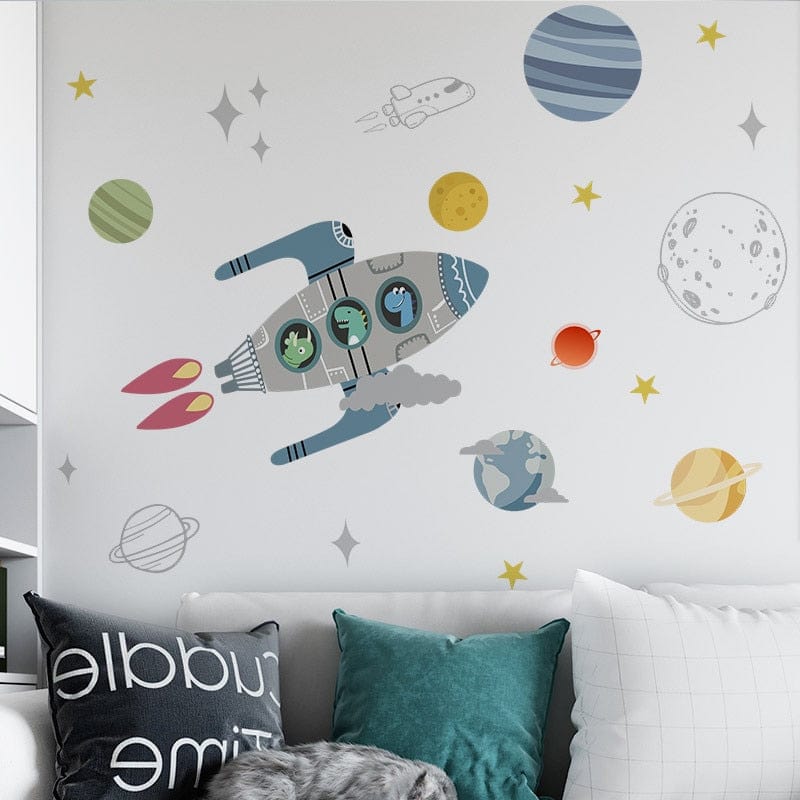 Stickers Chambre Garçon <br>Fusée Spatiale Tresor Otaku