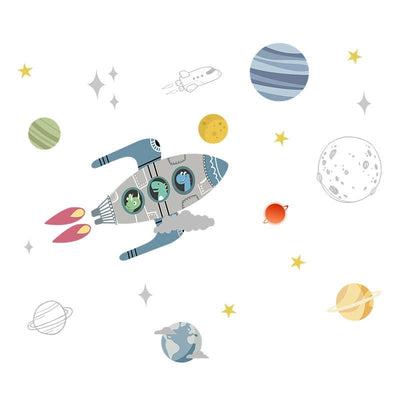 Stickers Chambre Garçon <br>Fusée Spatiale Tresor Otaku
