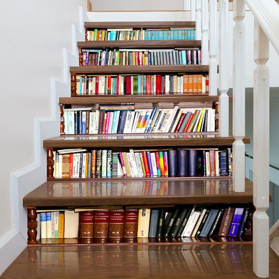 Stickers Escalier Livres Trompe L'Oeil Tresor Otaku