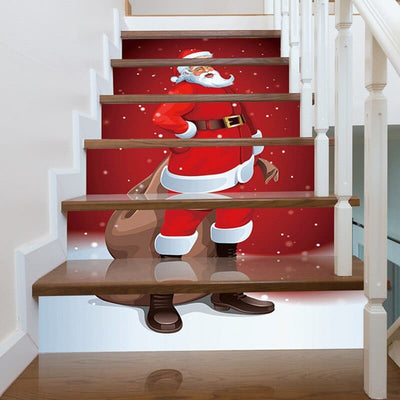 Stickers Escalier Père Noël et Hotte Tresor Otaku