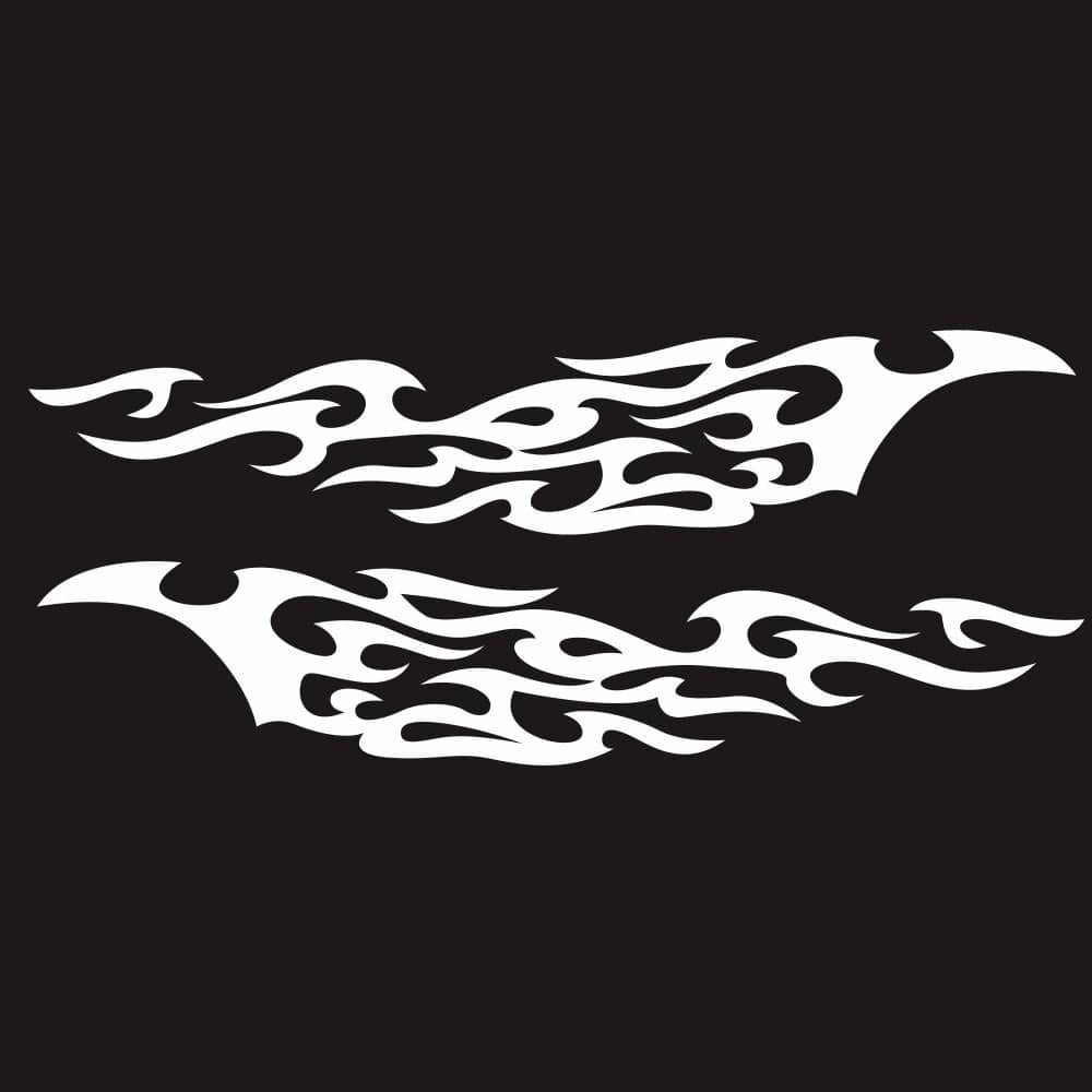 Stickers Flamme Voiture Blanc Tresor Otaku