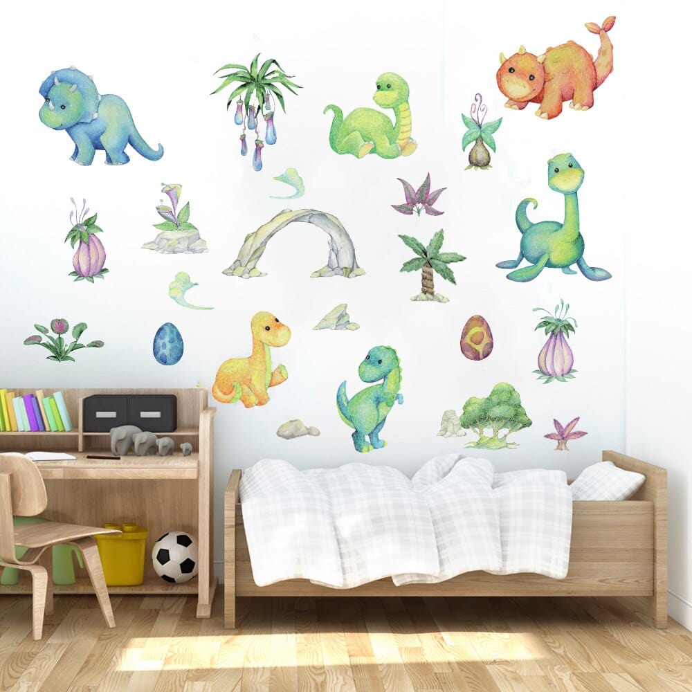 Stickers Muraux Chambre Bébé Dinosaures Tresor Otaku