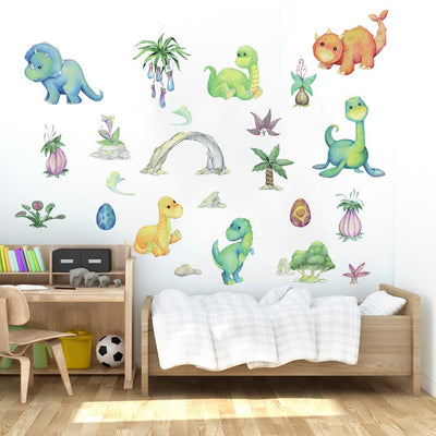 Stickers Muraux Chambre Bébé Dinosaures Tresor Otaku