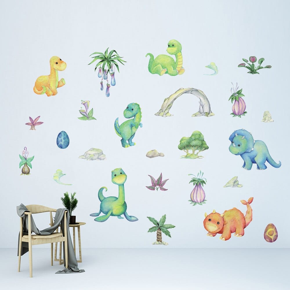 Stickers Muraux Chambre Bébé Dinosaures Tresor Otaku
