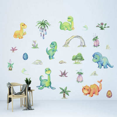 Stickers Muraux Chambre Bébé Dinosaures Tresor Otaku