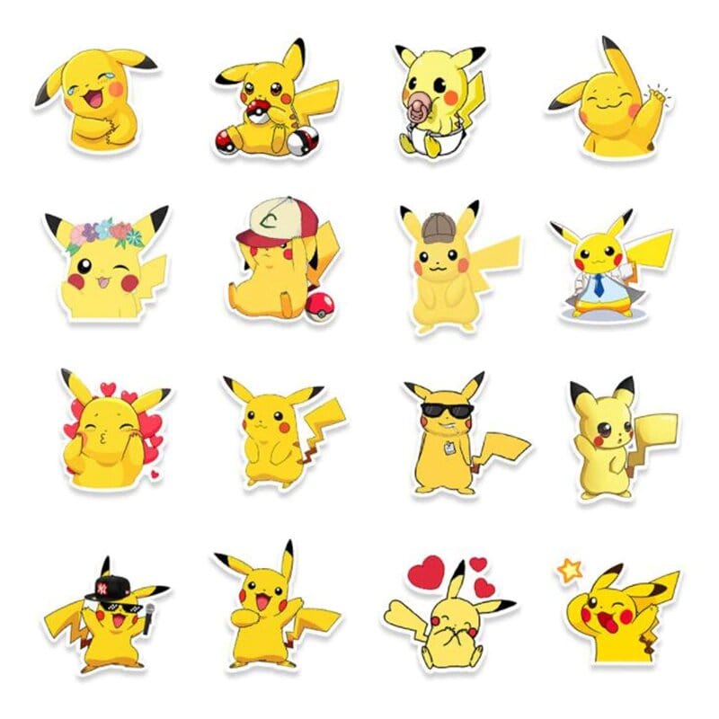 Stickers Pikachu<br> (50 pcs) Stickers Enfants Tresor Otaku