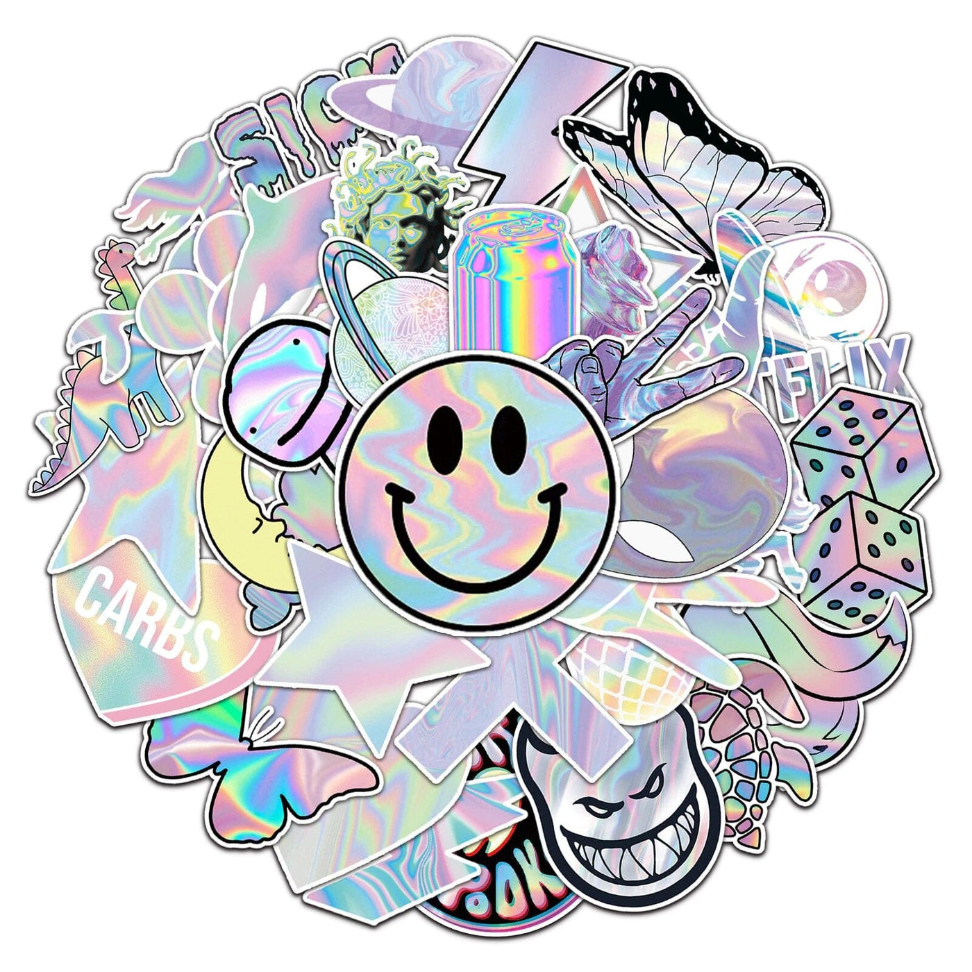 Stickers Skate<br> Holographiques (50 pcs) Stickers Skate Tresor Otaku